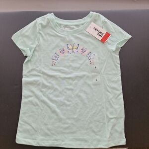 Epic Threads Girls Green Short Sleeve Butterfly Graphic T-shirt Size 6